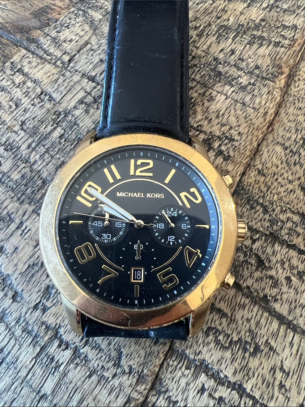 Michael Kors Black and Gold Men's Chronograph Watch